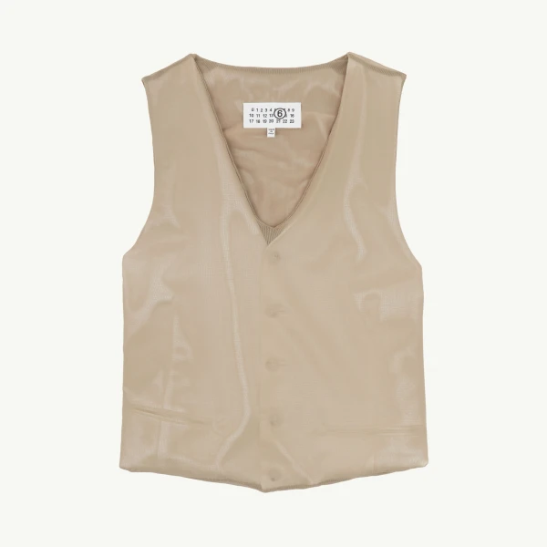Waistcoat in Beige and White