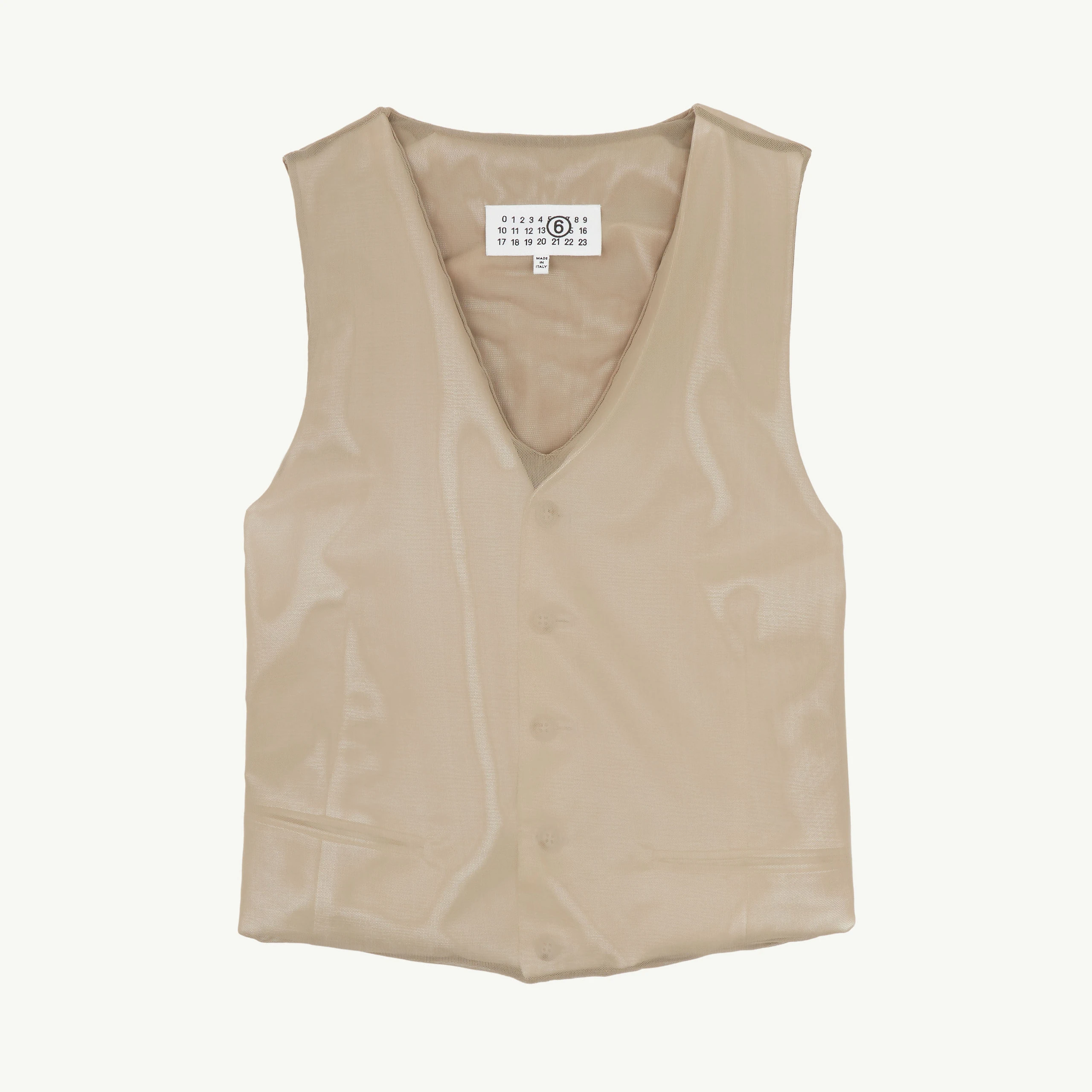 MM6 Maison Margiela Waistcoat in Beige and White MM6 Maison Margiela Waistcoat in Beige and White | Vests | Coveti
