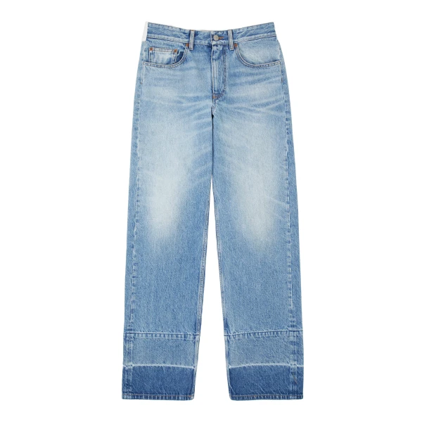 MM6 Maison Margiela White-Yoke Straight-Leg Jeans in Blue | Denim | Coveti