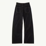MM6 Maison Margiela Wide-Leg Denim Jeans in Black | Denim | Coveti