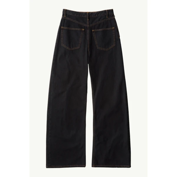 MM6 Maison Margiela Wide-Leg Denim Jeans in Black, view 6 | Denim | Coveti