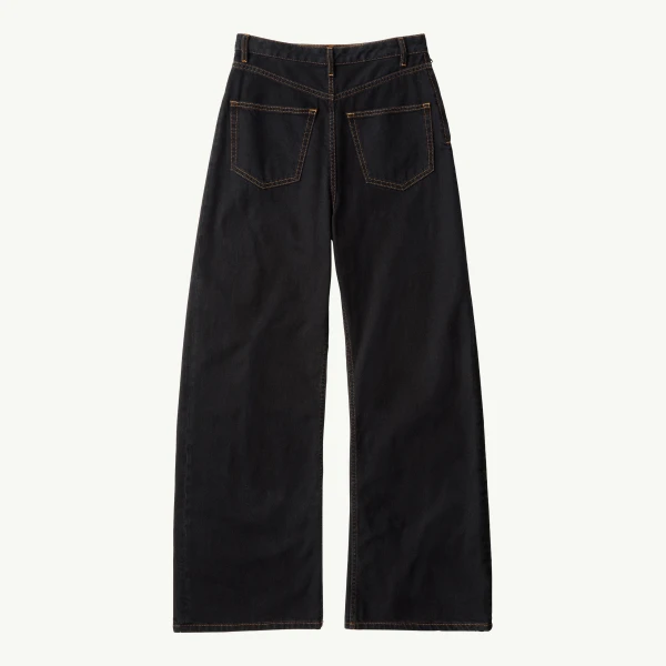 Wide-Leg Denim Jeans in Black