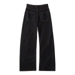 MM6 Maison Margiela Wide-Leg Denim Jeans in Black | Denim | Coveti