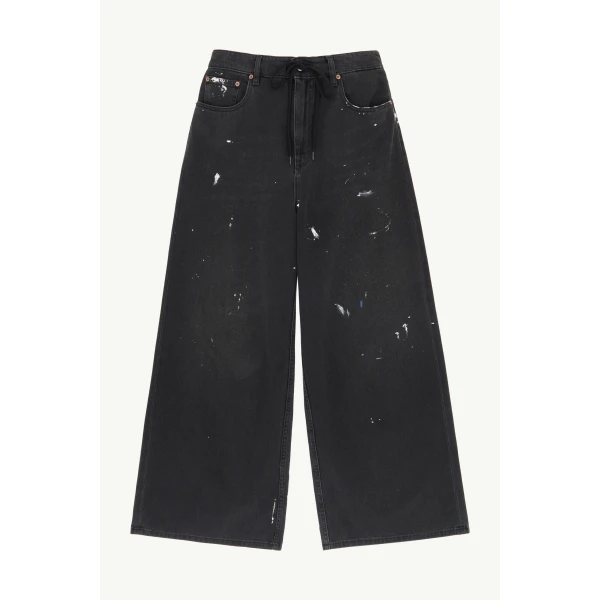 MM6 Maison Margiela Wide-Leg Jeans in Black, view 6 | Denim | Coveti