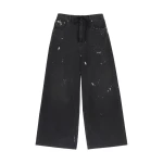 MM6 Maison Margiela Wide-Leg Jeans in Black | Denim | Coveti