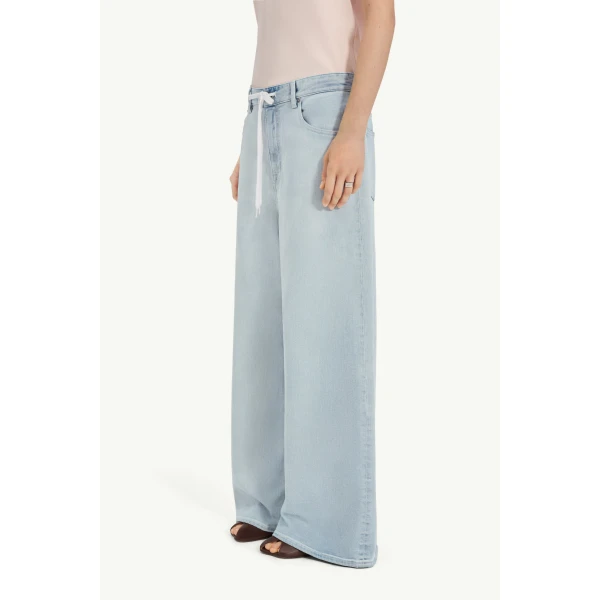 MM6 Maison Margiela Wide-Leg Jeans in Light Blue, view 5 | Denim | Coveti