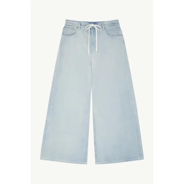 MM6 Maison Margiela Wide-Leg Jeans in Light Blue, view 6 | Denim | Coveti