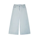 MM6 Maison Margiela Wide-Leg Jeans in Light Blue | Denim | Coveti