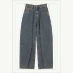 MM6 Maison Margiela Wide-Leg Jeans in Light Grey | Denim | Coveti