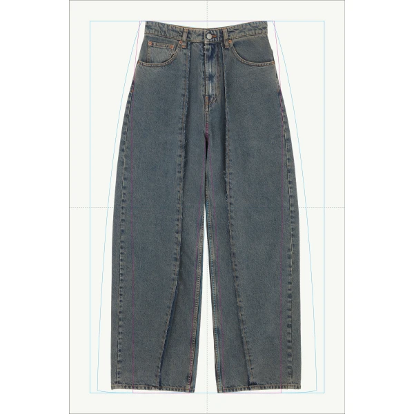 MM6 Maison Margiela Wide-Leg Jeans in Light Grey, view 6 | Denim | Coveti