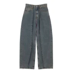 MM6 Maison Margiela Wide-Leg Jeans in Light Grey | Denim | Coveti