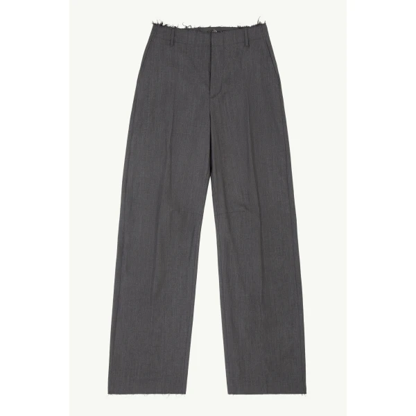 Wide-Leg Tailored Trousers in Grey