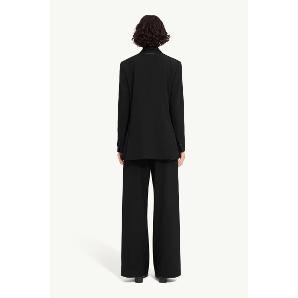 MM6 Maison Margiela Wool Blend Suit Jacket in Black, view 4 | Blazers | Coveti
