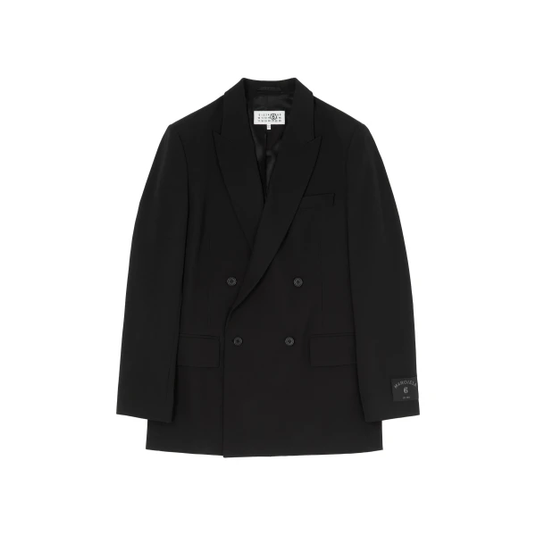 MM6 Maison Margiela Wool Blend Suit Jacket in Black | Blazers | Coveti