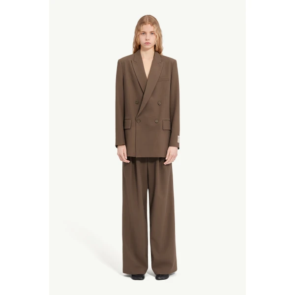 MM6 Maison Margiela Wool Blend Suit Jacket in Grey, view 2 | Blazers | Coveti