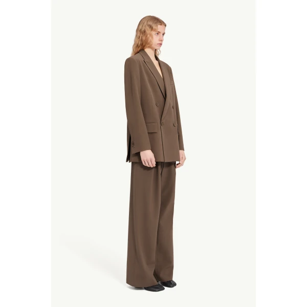 MM6 Maison Margiela Wool Blend Suit Jacket in Grey, view 3 | Blazers | Coveti