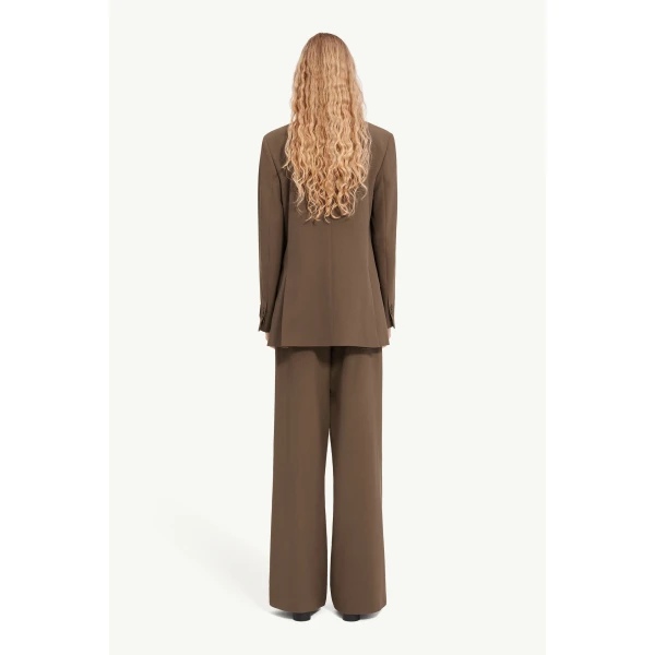 MM6 Maison Margiela Wool Blend Suit Jacket in Grey, view 4 | Blazers | Coveti