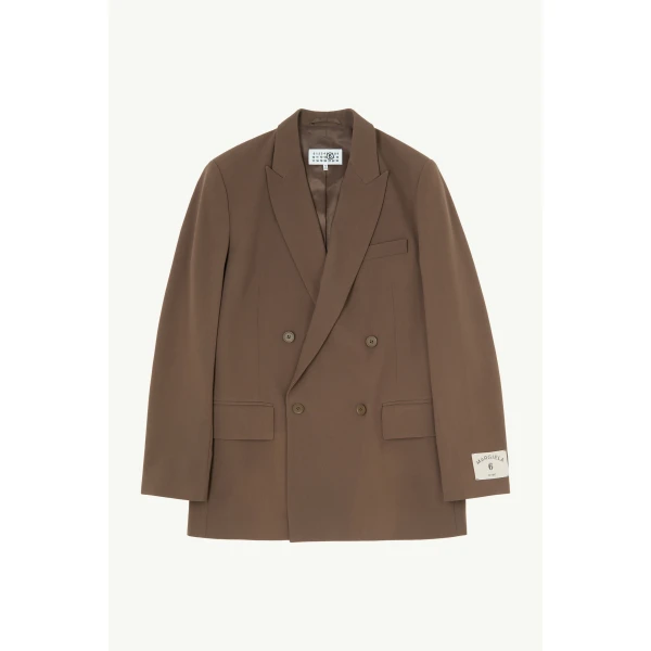 MM6 Maison Margiela Wool Blend Suit Jacket in Grey, view 6 | Blazers | Coveti