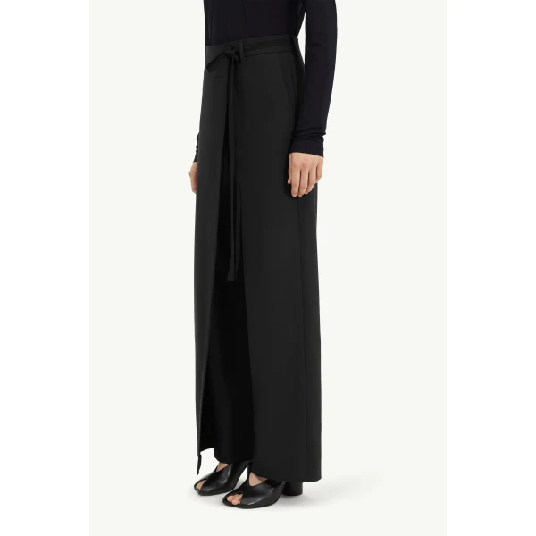 MM6 Maison Margiela Wool-Blend Trousers in Black, view 5 | Tailored pants | Coveti