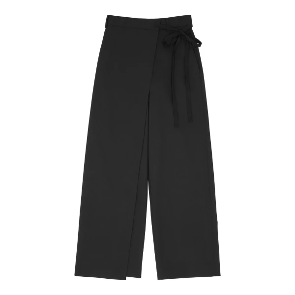 MM6 Maison Margiela Wool-Blend Trousers in Black | Tailored pants | Coveti