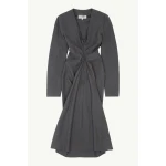 MM6 Maison Margiela Wool Cotton Tailoring Dress in Grey | Midi Dresses | Coveti