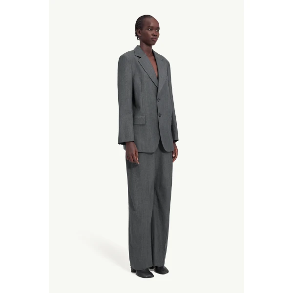 MM6 Maison Margiela Wool Cotton Tailoring Suit Jacket in Grey, view 3 | Blazers | Coveti