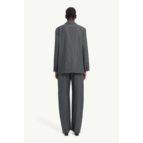 MM6 Maison Margiela Wool Cotton Tailoring Suit Jacket in Grey, view 4 | Blazers | Coveti