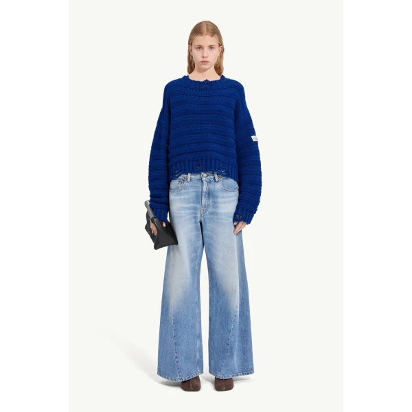 MM6 Maison Margiela Wool Jumper in Blue, view 2 | Sweaters | Coveti