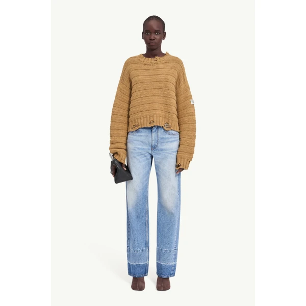 MM6 Maison Margiela Wool Jumper in Pink Beige, view 2 | Sweaters | Coveti
