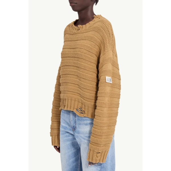 MM6 Maison Margiela Wool Jumper in Pink Beige, view 5 | Sweaters | Coveti