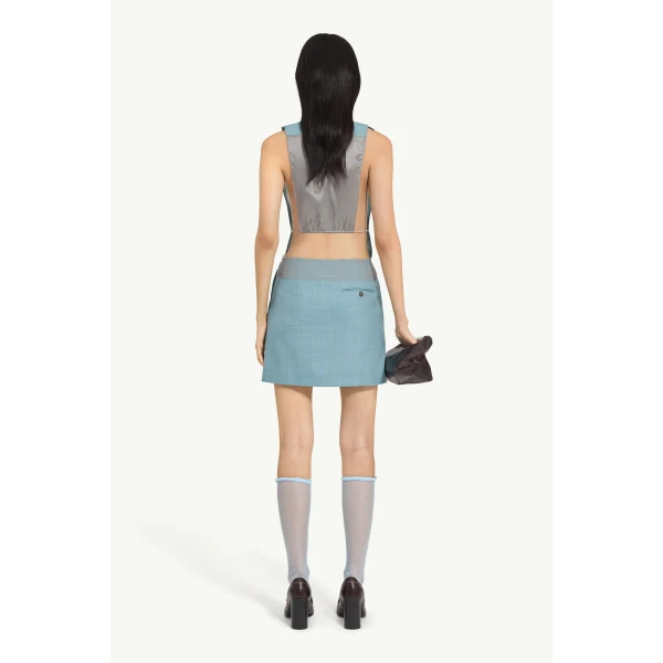 MM6 Maison Margiela Wool Mini Skirt in Blue, view 4 | Mini Skirts | Coveti
