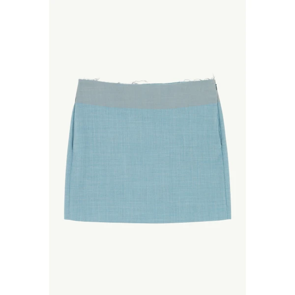 MM6 Maison Margiela Wool Mini Skirt in Blue, view 6 | Mini Skirts | Coveti