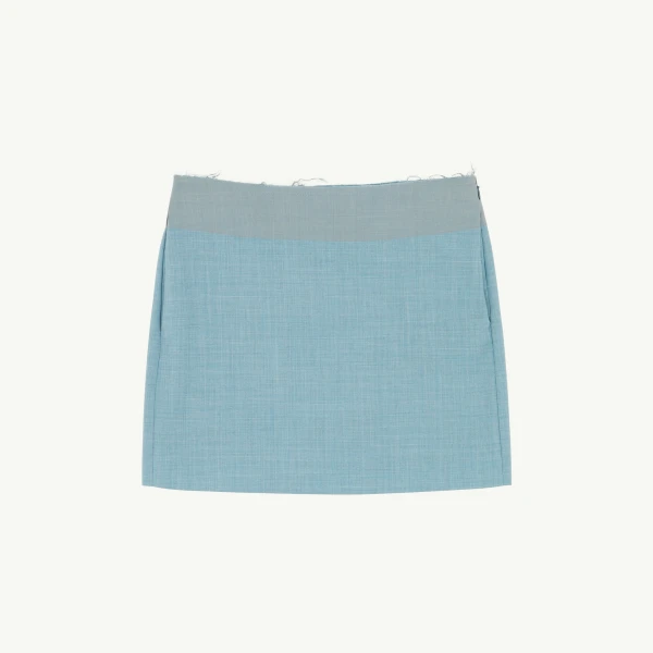 Wool Mini Skirt in Blue