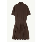 MM6 Maison Margiela Wool Shirting Shirt Dress in Brown | Shirtdress | Coveti