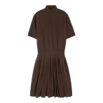 MM6 Maison Margiela Wool Shirting Shirt Dress in Brown | Shirtdress | Coveti