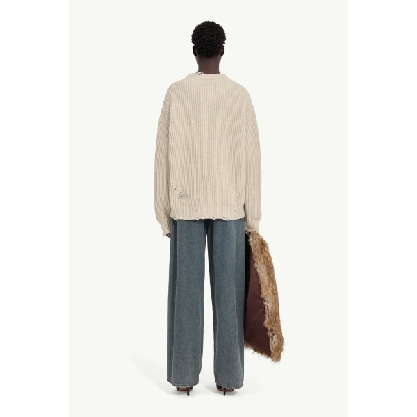 MM6 Maison Margiela Wool Sweater in Nude, view 4 | Sweaters | Coveti