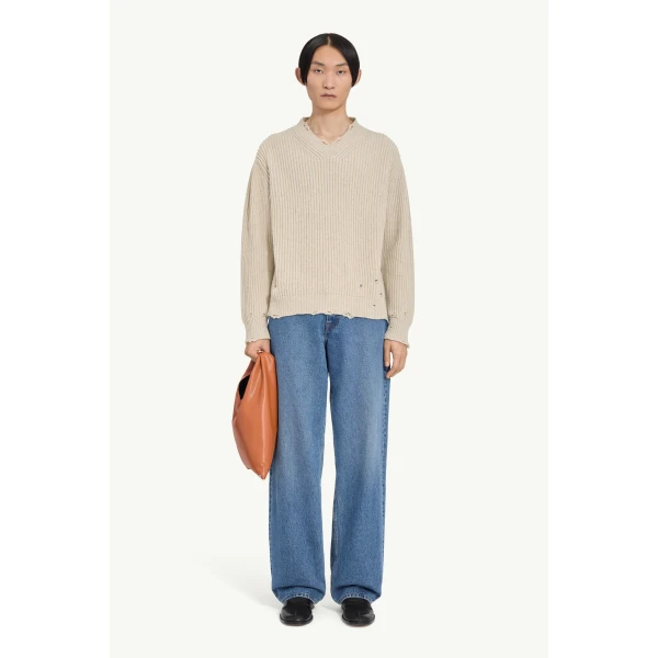 MM6 Maison Margiela Wool Sweater in Nude, view 6 | Sweaters | Coveti