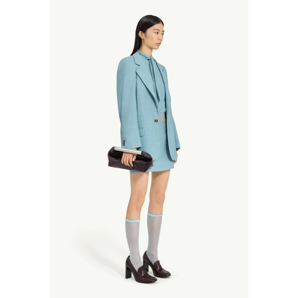 MM6 Maison Margiela Wool Tailored Jacket in Blue, view 3 | Blazers | Coveti