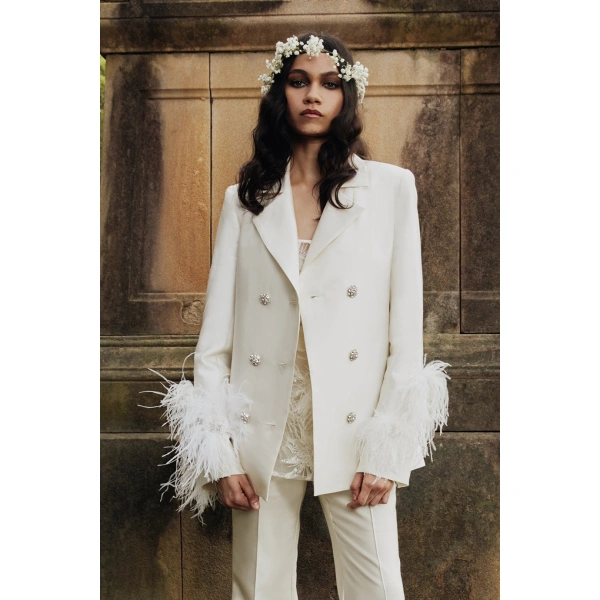 Macgraw Circa Birdy Blazer in Ivory | Jackets | Coveti