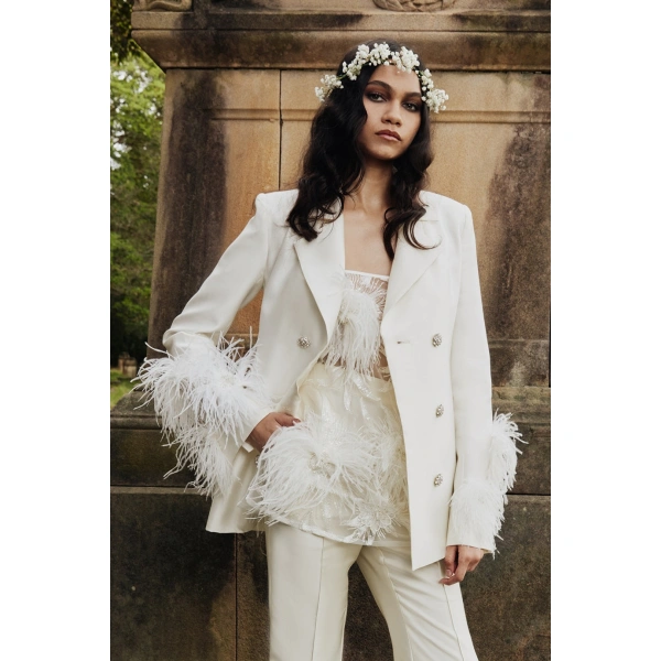 Macgraw Circa Birdy Blazer in Ivory | Jackets | Coveti