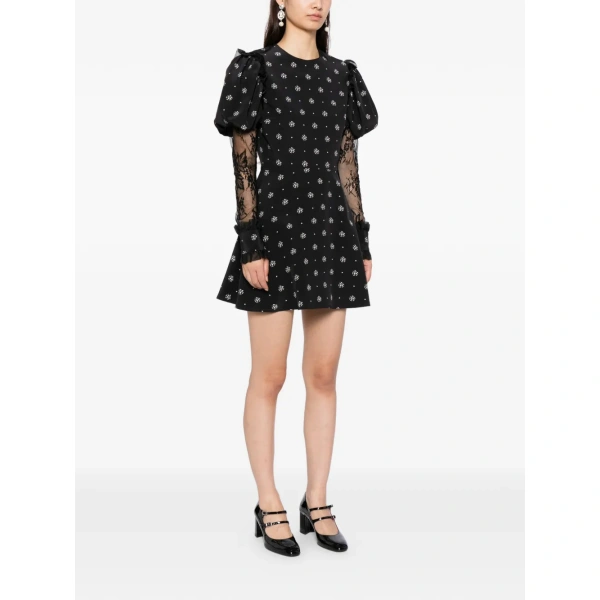 Macgraw Heritage Dress in Black and White Floral | Mini Dresses | Coveti