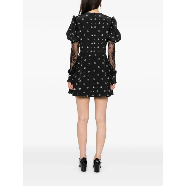 Macgraw Heritage Dress in Black and White Floral | Mini Dresses | Coveti