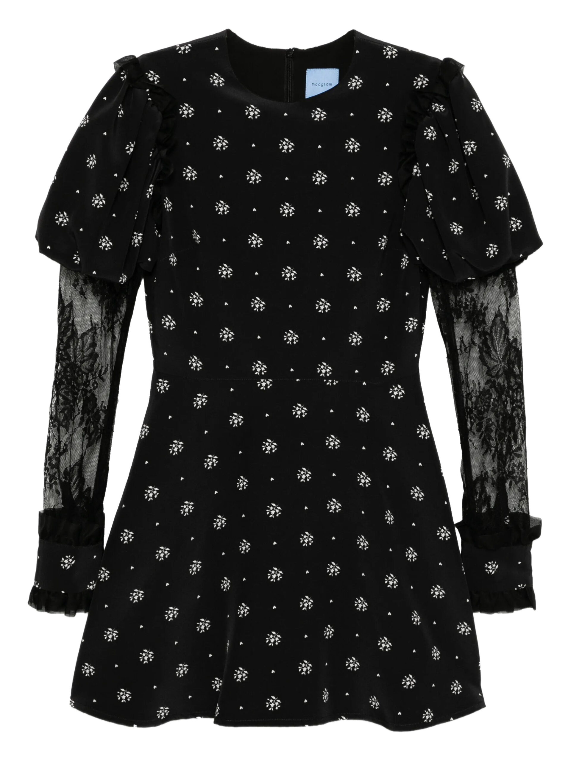 Macgraw Heritage Dress in Black and White Floral