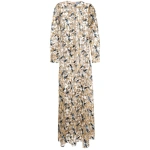 Macgraw Soiree Dress in Blue and Gold Floral Sequin | Evening Gowns | Coveti