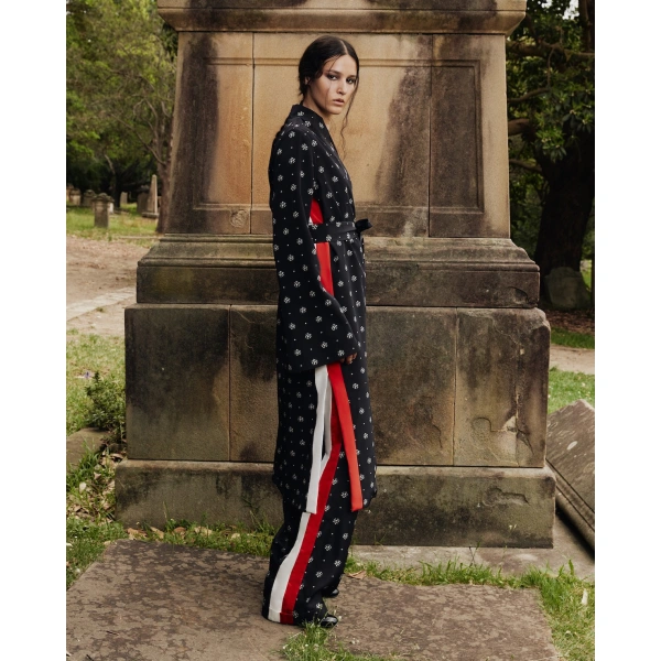 Macgraw St Stephen's Robe in Black Floral | Robes | Coveti