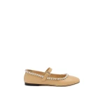 Neutrals Mach & Mach Audrey Leather Flats in Nude | Shoes
