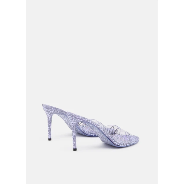 Purple Mach & Mach Crystal Flame Round Toe Mules in Lavender, view 4 | Mules