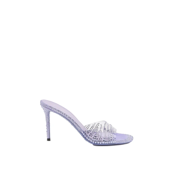 Purple Mach & Mach Crystal Flame Round Toe Mules in Lavender | Shoes