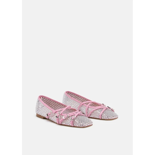 Pink Mach & Mach Crystal Net Flats in Pink, view 2 | Flats