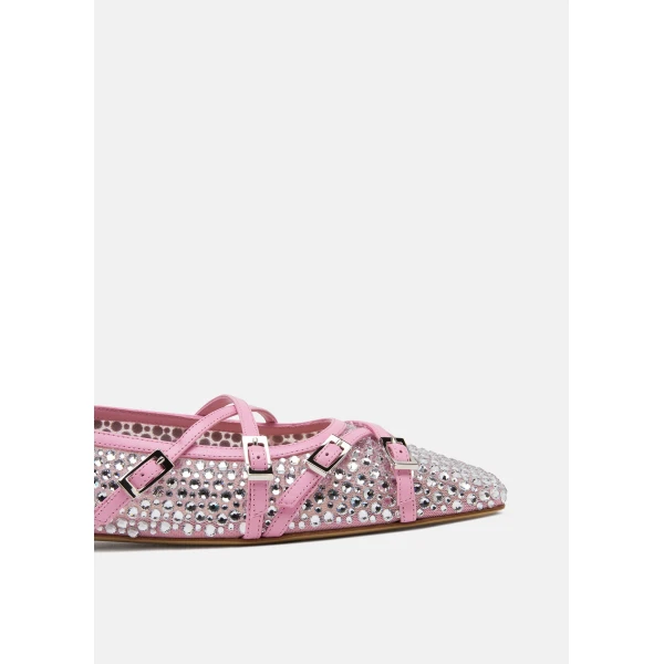 Pink Mach & Mach Crystal Net Flats in Pink, view 5 | Flats